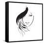 Beauty Girl Face-Ice-Storm-Framed Stretched Canvas