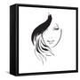 Beauty Girl Face-Ice-Storm-Framed Stretched Canvas