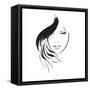 Beauty Girl Face-Ice-Storm-Framed Stretched Canvas