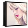 Beauty Girl with Blonde Hair-Subbotina Anna-Framed Stretched Canvas