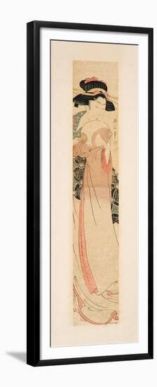 Beauty Holding a Fan, C.1805-10-Kikukawa Eizan-Framed Premium Giclee Print