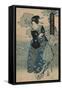 Beauty Holding a Pipe-Utagawa Toyokuni-Framed Stretched Canvas