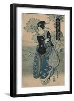 Beauty Holding a Pipe-Utagawa Toyokuni-Framed Art Print