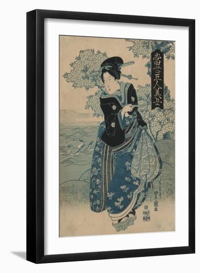 Beauty Holding a Pipe-Utagawa Toyokuni-Framed Art Print