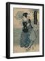 Beauty Holding a Pipe-Utagawa Toyokuni-Framed Art Print