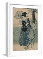 Beauty Holding a Pipe-Utagawa Toyokuni-Framed Art Print