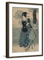 Beauty Holding a Pipe-Utagawa Toyokuni-Framed Art Print