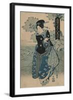 Beauty Holding a Pipe-Utagawa Toyokuni-Framed Art Print