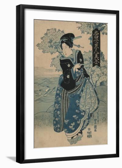 Beauty Holding a Pipe-Utagawa Toyokuni-Framed Art Print