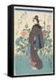 Beauty in Peony Garden, 1847-1852-Utagawa Hiroshige-Framed Stretched Canvas