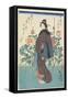 Beauty in Peony Garden, 1847-1852-Utagawa Hiroshige-Framed Stretched Canvas