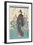 Beauty in Peony Garden, 1847-1852-Utagawa Hiroshige-Framed Giclee Print