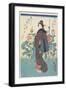 Beauty in Peony Garden, 1847-1852-Utagawa Hiroshige-Framed Giclee Print