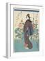 Beauty in Peony Garden, 1847-1852-Utagawa Hiroshige-Framed Giclee Print