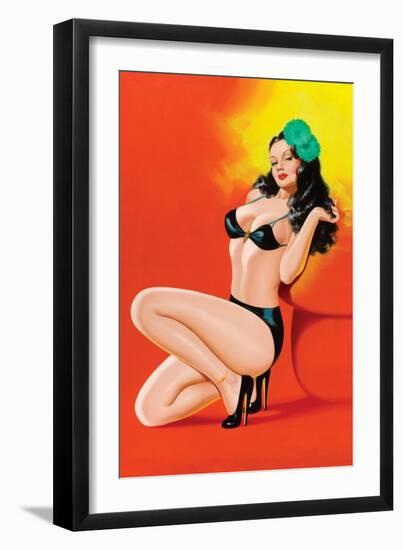 Beauty Magazine; Hot in Black-Peter Driben-Framed Art Print