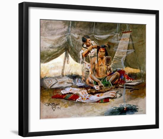 Beauty Parlor-Charles Marion Russell-Framed Art Print