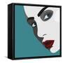 Beauty Pop Art Young Woman with Red Lips. Vector Illustration-Svyatoslav Aleksandrov-Framed Stretched Canvas