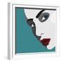 Beauty Pop Art Young Woman with Red Lips. Vector Illustration-Svyatoslav Aleksandrov-Framed Art Print