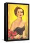 Beauty Queen with Roses-null-Framed Stretched Canvas