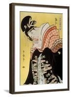 Beauty Takigawa from the Tea-House Ogi, Late 18th or Early 19th Century-Kitagawa Utamaro-Framed Giclee Print