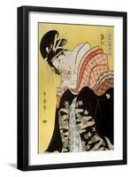 Beauty Takigawa from the Tea-House Ogi, Late 18th or Early 19th Century-Kitagawa Utamaro-Framed Giclee Print