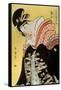 Beauty Takigawa from the Tea-House Ogi, Late 18th or Early 19th Century-Kitagawa Utamaro-Framed Stretched Canvas