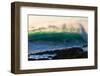 Beauty & The Beast-Powerful wave breaking on super shallow reef, Hawaii-Mark A Johnson-Framed Photographic Print