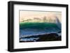 Beauty & The Beast-Powerful wave breaking on super shallow reef, Hawaii-Mark A Johnson-Framed Photographic Print