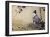 Beauty Watching Frogs at Play-Kyosai Kawanabe-Framed Giclee Print