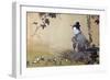 Beauty Watching Frogs at Play-Kyosai Kawanabe-Framed Giclee Print