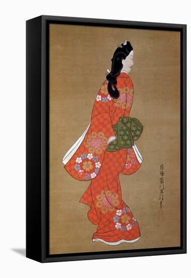 Beauty-Hishikawa Moronobu-Framed Stretched Canvas