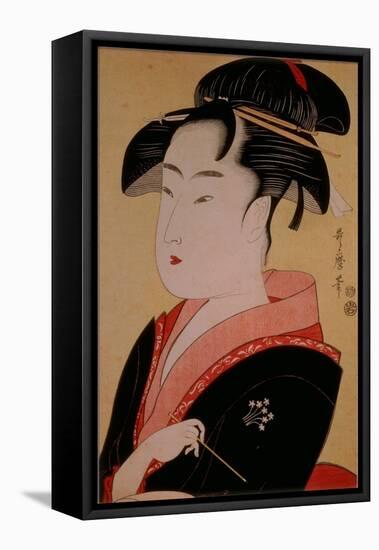 Beauty-Kitagawa Utamaro-Framed Stretched Canvas