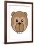 Beaver - Animaru Cartoon Animal Print-Animaru-Framed Giclee Print