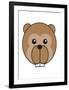 Beaver - Animaru Cartoon Animal Print-Animaru-Framed Giclee Print