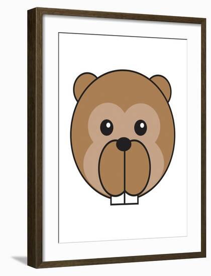 Beaver - Animaru Cartoon Animal Print-Animaru-Framed Giclee Print