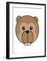 Beaver - Animaru Cartoon Animal Print-Animaru-Framed Giclee Print