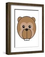 Beaver - Animaru Cartoon Animal Print-Animaru-Framed Giclee Print