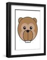 Beaver - Animaru Cartoon Animal Print-Animaru-Framed Giclee Print