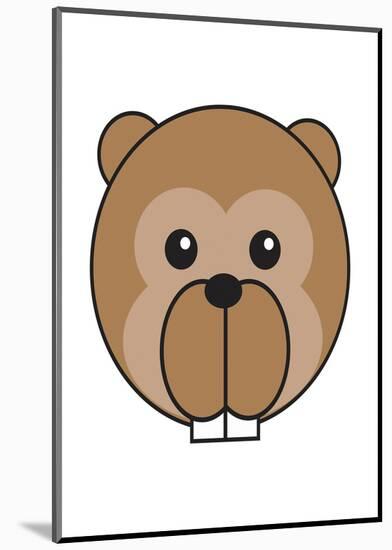 Beaver - Animaru Cartoon Animal Print-Animaru-Mounted Giclee Print