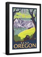 Beaver Family, Bend, Oregon-Lantern Press-Framed Art Print