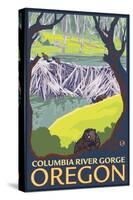 Beaver Family, Columbia River Gorge, Oregon-Lantern Press-Stretched Canvas