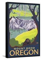 Beaver Family, Mount Hood, Oregon-Lantern Press-Framed Stretched Canvas