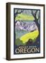 Beaver Family, Mount Hood, Oregon-Lantern Press-Framed Art Print