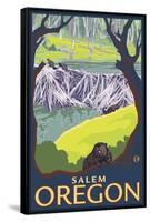 Beaver Family, Salem, Oregon-Lantern Press-Framed Stretched Canvas