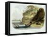 Beaver Hut on the Missouri, Plate 17, Travels in the Interior of North America-Karl Bodmer-Framed Stretched Canvas