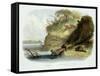 Beaver Hut on the Missouri, Plate 17, Travels in the Interior of North America-Karl Bodmer-Framed Stretched Canvas