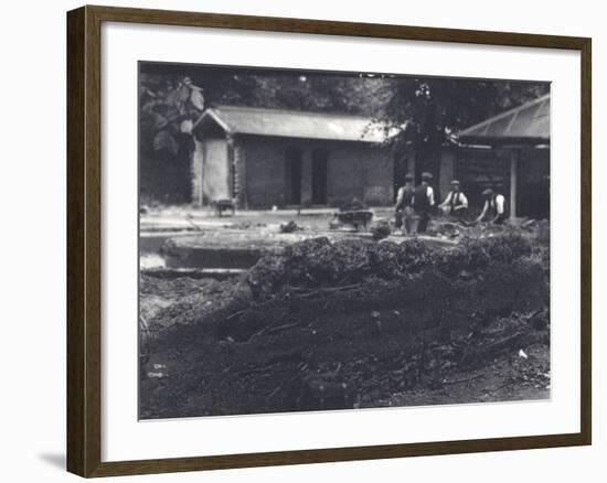 Beaver Lodge with Keepers in Background, London Zoo, July 1916-Frederick William Bond-Framed Photographic Print