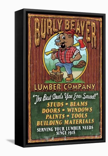 Beaver Lumber - Vintage Sign-Lantern Press-Framed Stretched Canvas
