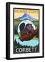 Beaver & Mt. Hood, Corbett, Oregon-Lantern Press-Framed Art Print