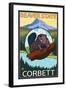 Beaver & Mt. Hood, Corbett, Oregon-Lantern Press-Framed Art Print